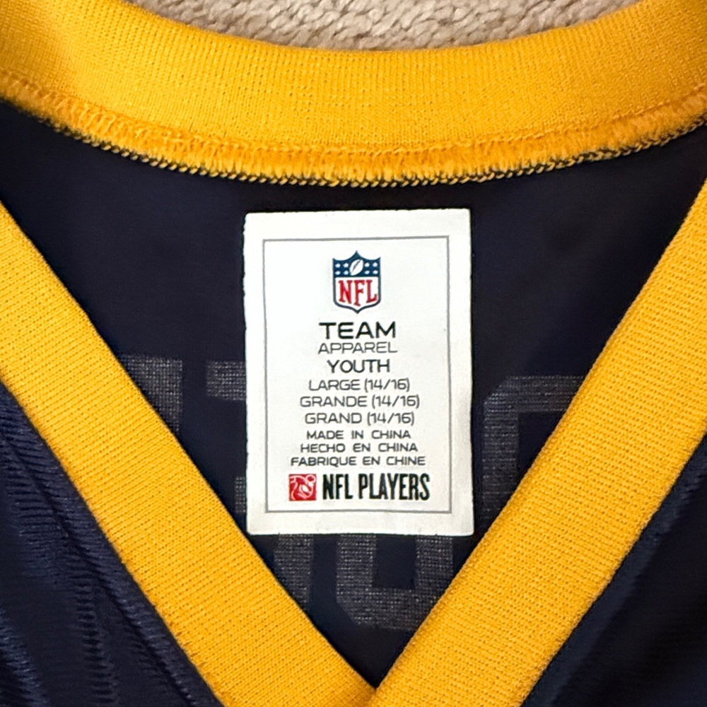NFL Youth Navy and Yellow Jersey - Picture 2 of 3
